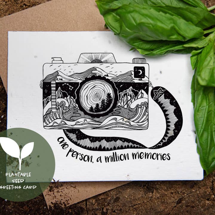 One Person, A Million Memories; Plantable Seed Greeting Card for wholesale by Mountain Mornings