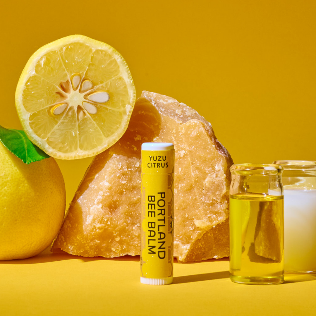 Portland Bee Balm – wholesale Läppbalsam – Yuzu Citrus Bivax Läppbalsam Display – 24-pack1