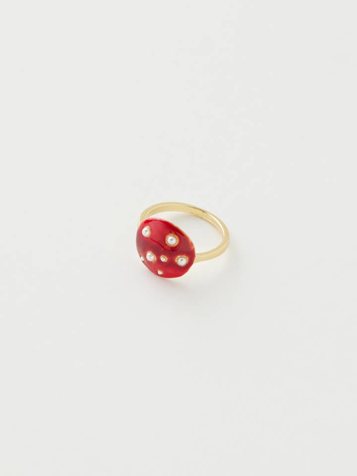 FABLE Enamel Mushroom Ring - Large for wholesale by Fable England