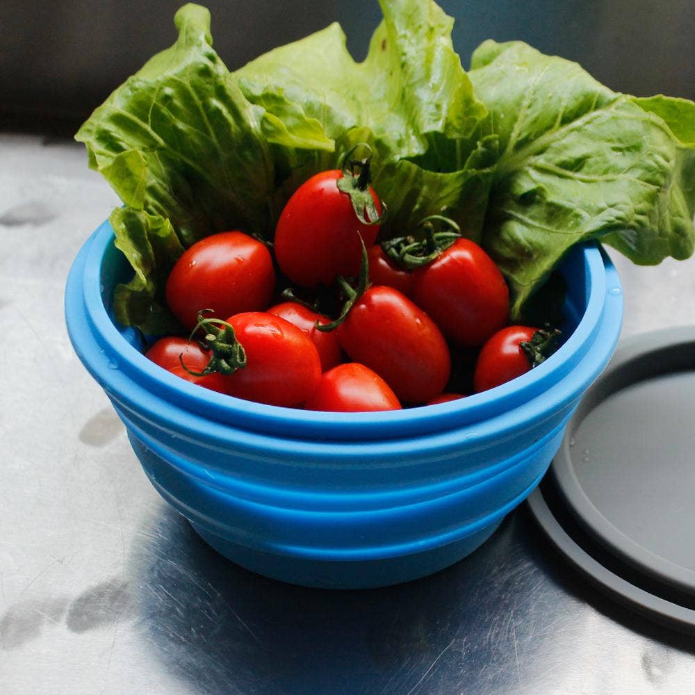 Mr. Peanut's – wholesale Bowl – Mr. Peanut's 30oz Collapsible Silicone Camping Bowl with Lid & Foldable Fork8