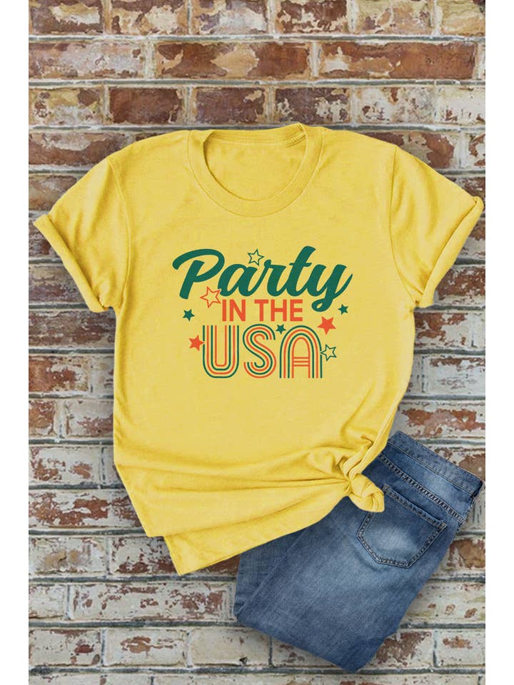 Top Avenue - Wholesale Screen Printed T-Shirt - Women's - Party in the USA, 4th of July, Unisex Round Neck T-Shirt3
