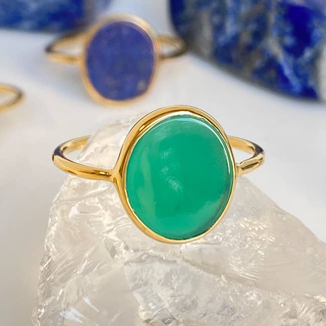 Sète ring - 18k guld guld - grön onyx för wholesale av TALISMAS BIJOUX