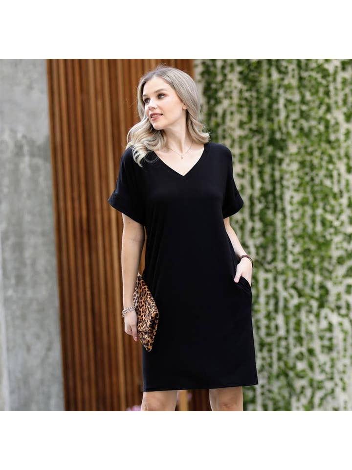 42POPS - Wholesale Dress - Women's - ...SI-27348 Brushed Dty Side pocket Dress
