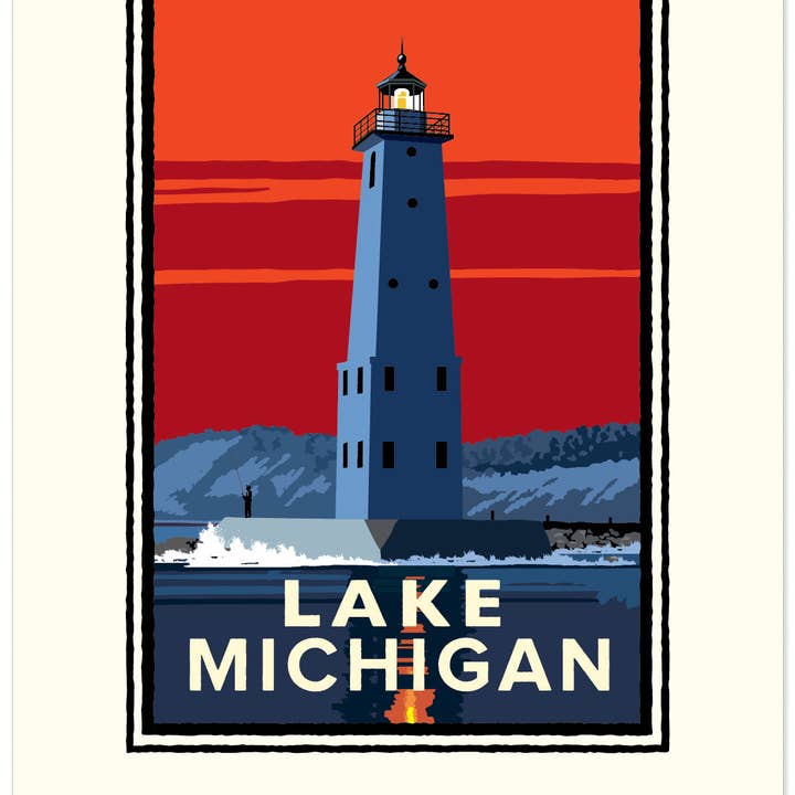 Landmark Great Lakes | Lake Michigan for wholesale by Legendary Landmark Art Prints