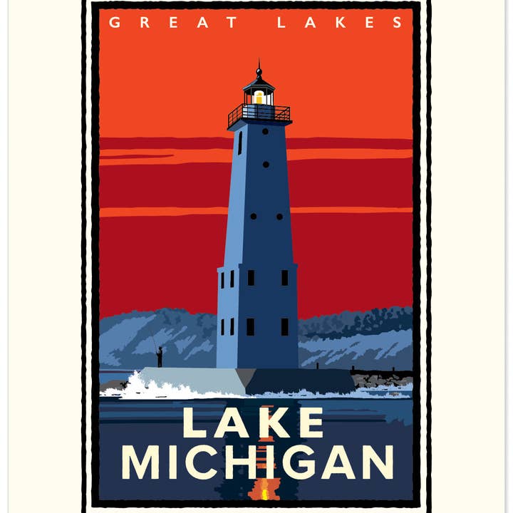 Landmark Great Lakes | Lake Michigan for wholesale by Legendary Landmark Art Prints