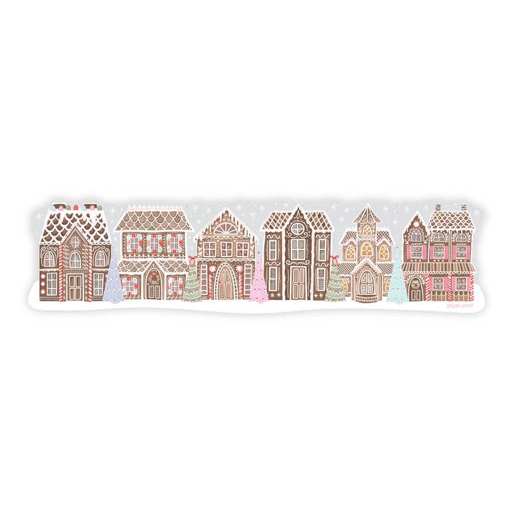 Pippi Post - Wholesale Bookmark - Gingerbread Village Christmas Transparent Bookmark