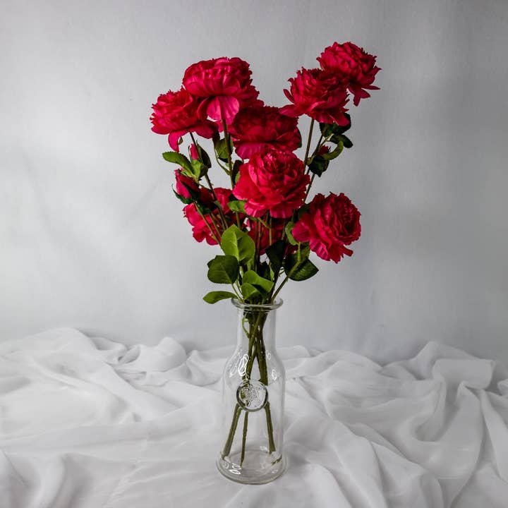 Realistic Artificial Flowers - Wholesale Artificial Flowers - Fuchsia Peony Mini Bloom - Realistic Artificial Flowers