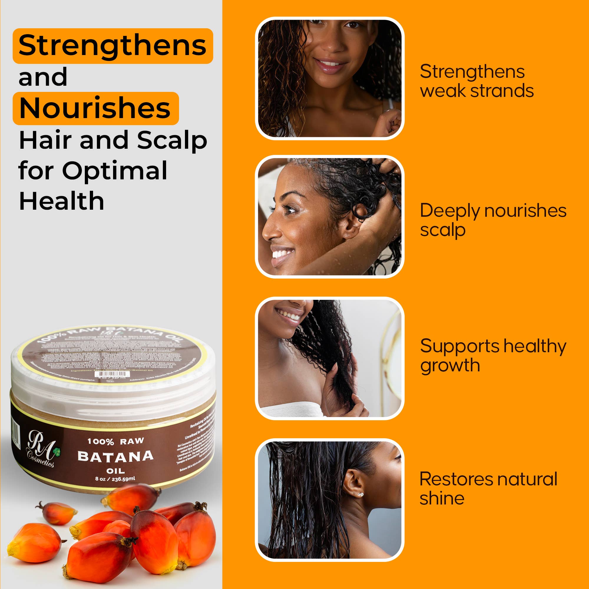 RA Cosmetics - Wholesale Hair Mask - 100% Raw Batana Oil, 8oz -From Honduras4