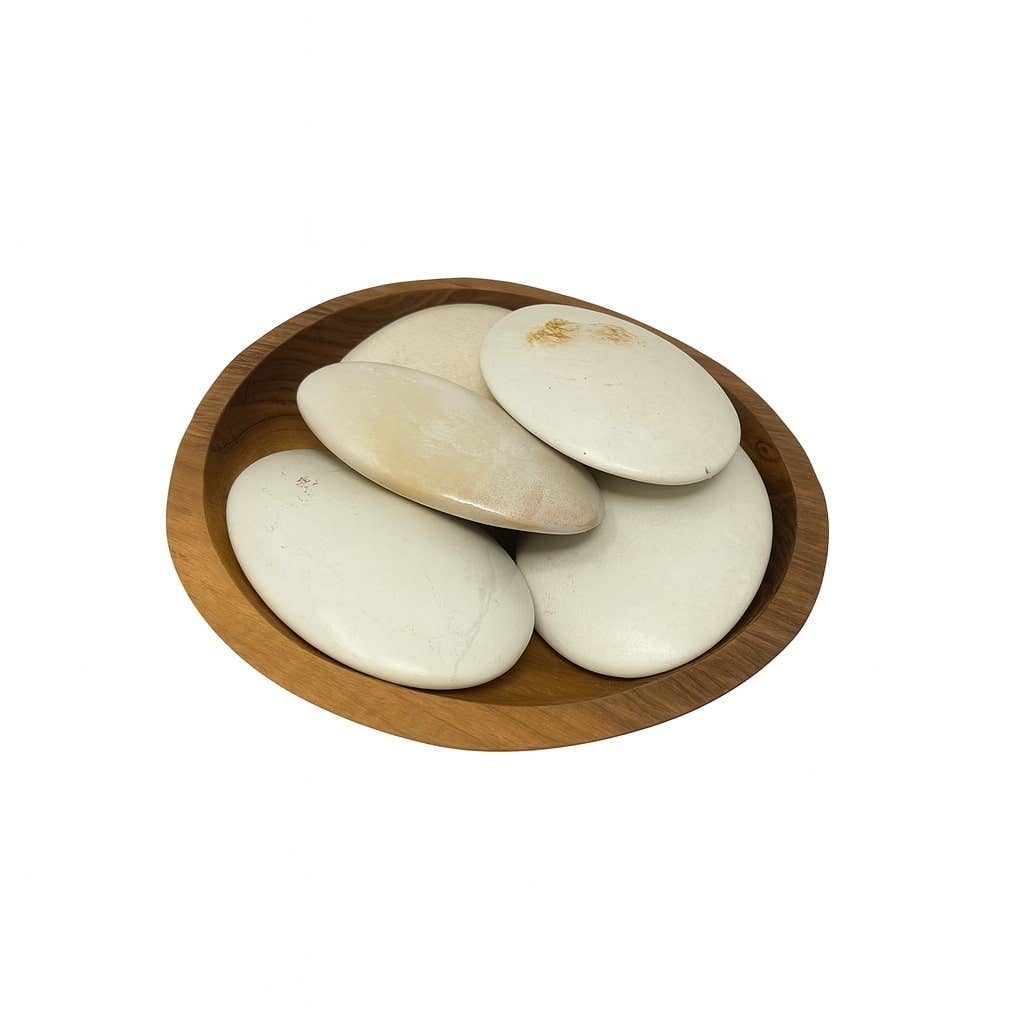 Global Crafts - Wholesale Spiritual Stone/Crystal - Display Set: 15 Polished Soapstone Massage Stones + Display bowl0