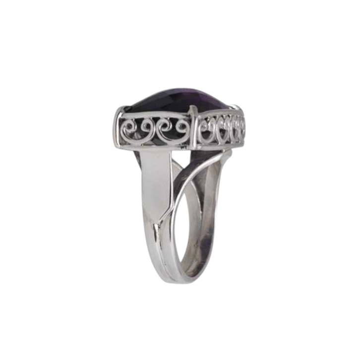 Sterling Silver Amethyst Ring Size 6 by Kamaron Bali for wholesale by Kamaron Bali