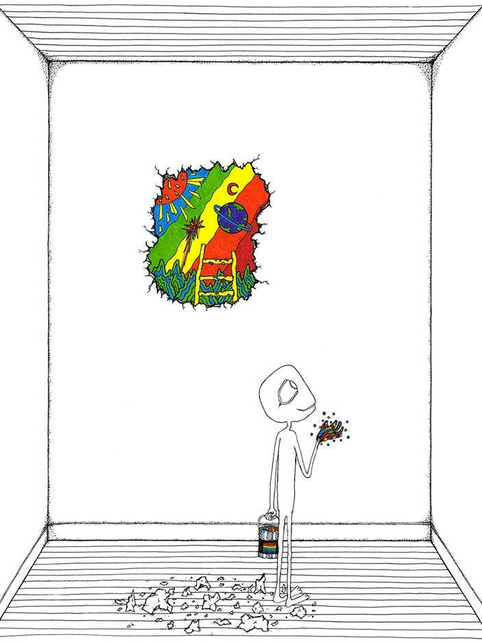 Weißer Raum - Kunstdruck - Tuschen-Illustration für den Großhandel von The Art of Seth