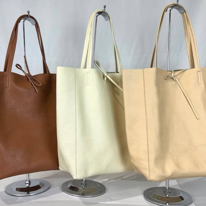 JIJOU CAPRI - Wholesale Tote Bag - Women's - Summer Italian Leather Solid Tote Bags JIJOU CAPRI2