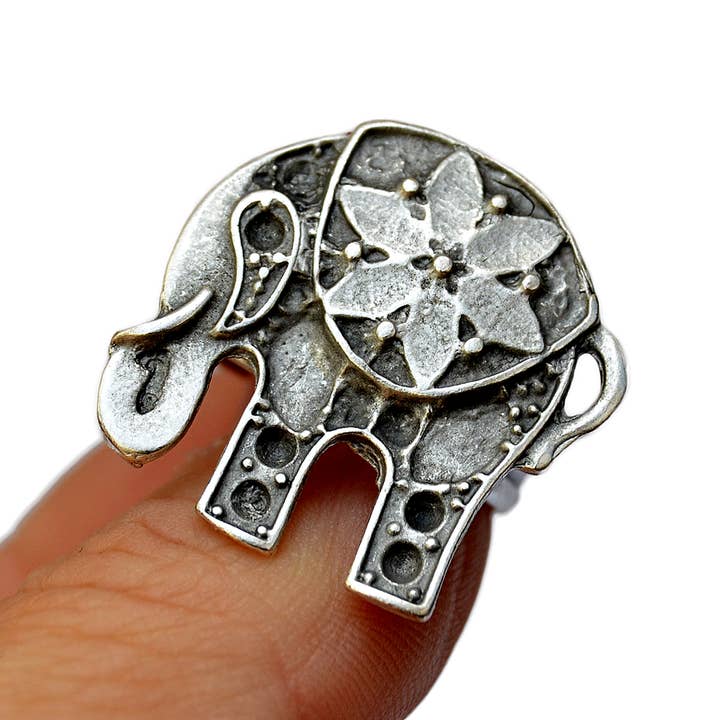 Gypsy Winds Bcn – wholesale Cocktail/statement ring – Silver Hippie Elephant Ring