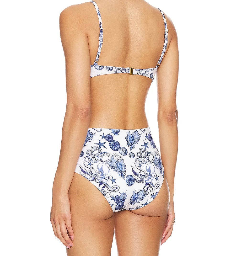 OceanusSwim – wholesale Swim bottoms – Women's – Bruna High Rise Premium Bikini Bottom Blue and White2