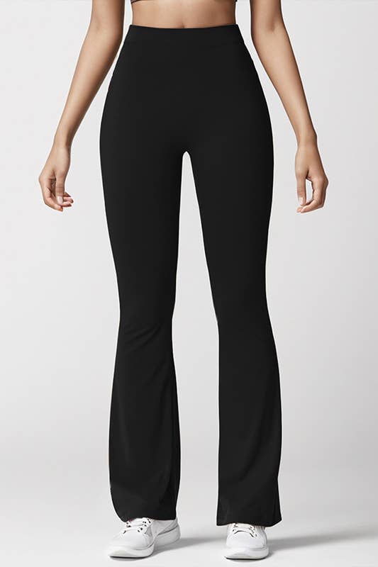 Color 5 - Wholesale Athletic Pants - Women's - Navy premium active wear yoga flare pants w/scrunch butt0