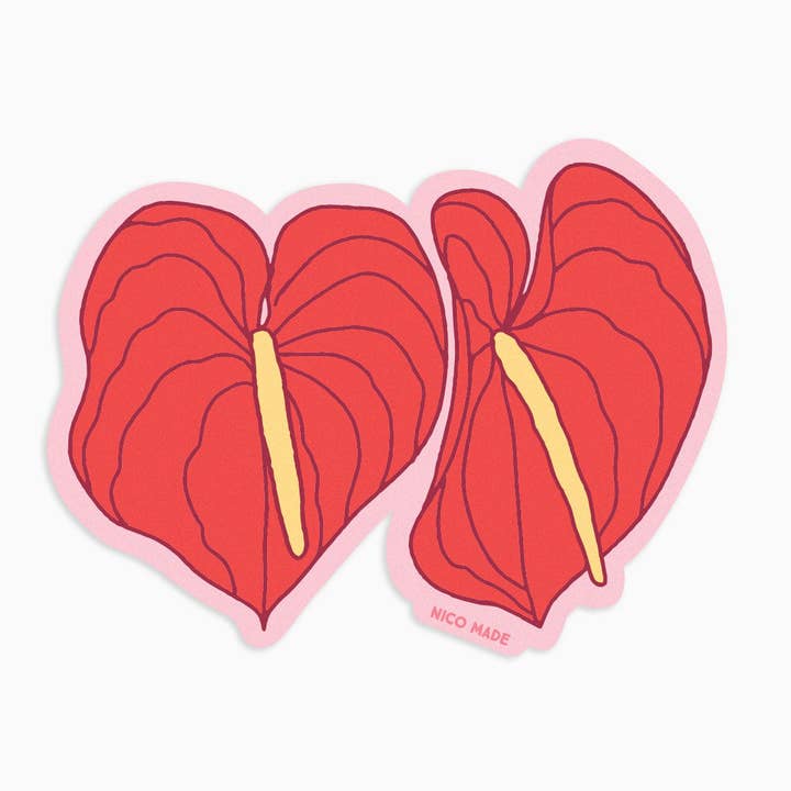 Anthuriums rouges • Autocollant pour la vente par Nico Made by Nicole Ferrara