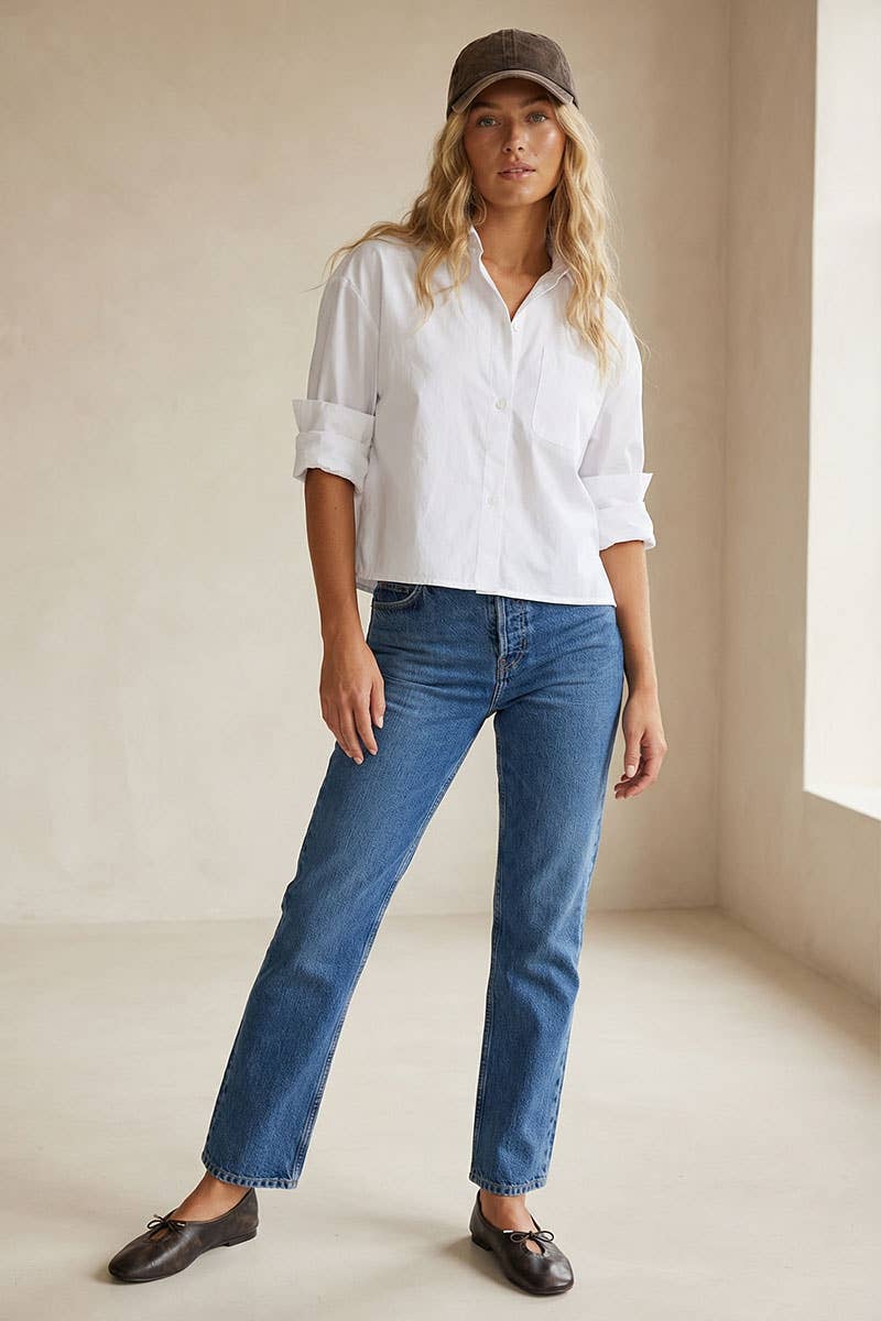 Naked Zebra - Wholesale Blouse - Women's - Rolled Sleeve Button Up Blouse2