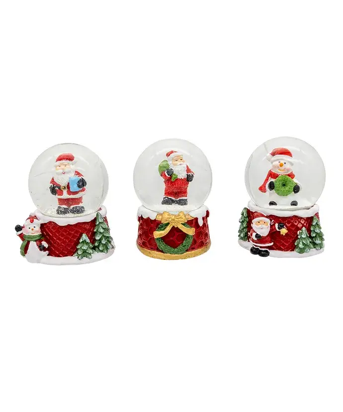 Kurt S. Adler, Inc. - Wholesale Ornament - 45mm Santa/Snowman Water Globes 3 Assorted#0