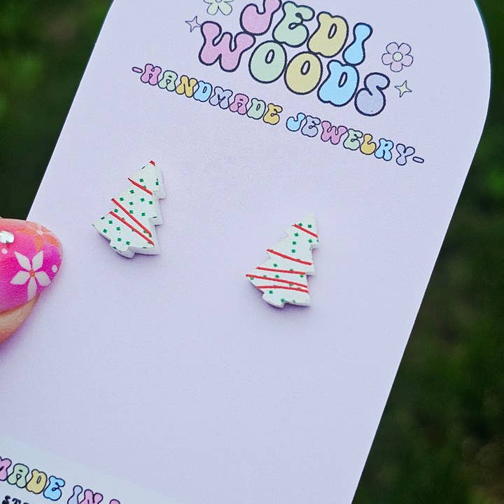 Jedi Woods LLC - Wholesale Stud/Post Earrings - L. Debbie Xmas Cake Earrings - Tiktok VIRAL Product!4