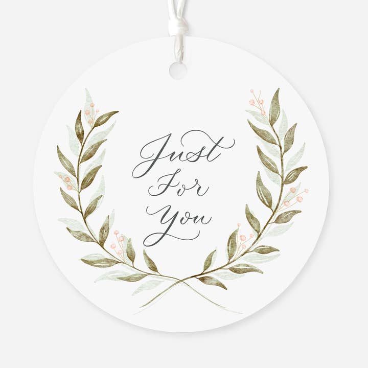 "Just for You" Round Gift Tag for wholesale by Blue Skies Lettering