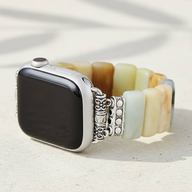 Bracelet de montre extensible Amazonite Grace pour Apple pour la vente par Cape Diablo