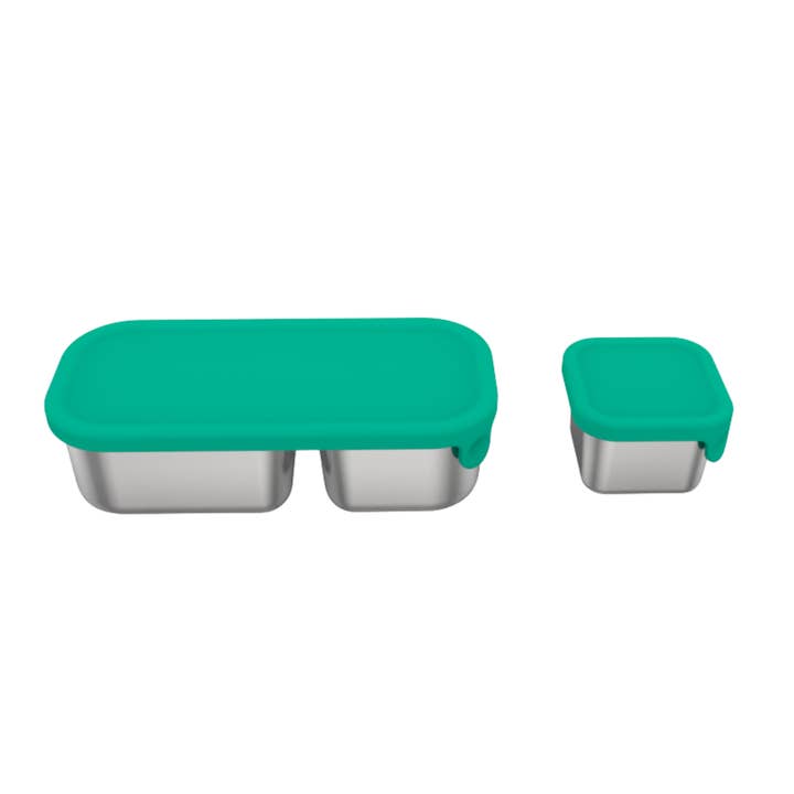 Mighty Minis Stainless Steel Containers – Set of 2 - Green (PRE-ORDER) for wholesale by Mum Made Yum