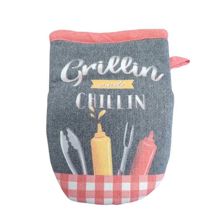 "BBQ" Grilling-Themed Grabber Mitt for wholesale by Duke Imports