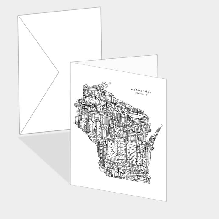 Milwaukee Wisconsin Grußkarte für den Großhandel von Townsville Art