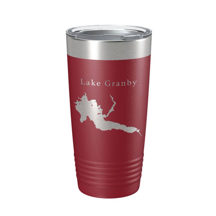 CarveBright - Wholesale Insulated Mug/Tumbler - Lake Granby Map Tumbler Travel Mug Insulated Laser Engraved Coffee Cup Colorado 20 oz16