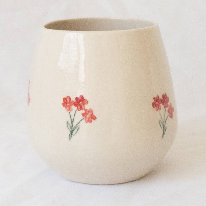 Red Bouquet Wine Cup for wholesale by Erika Christine Ceramics