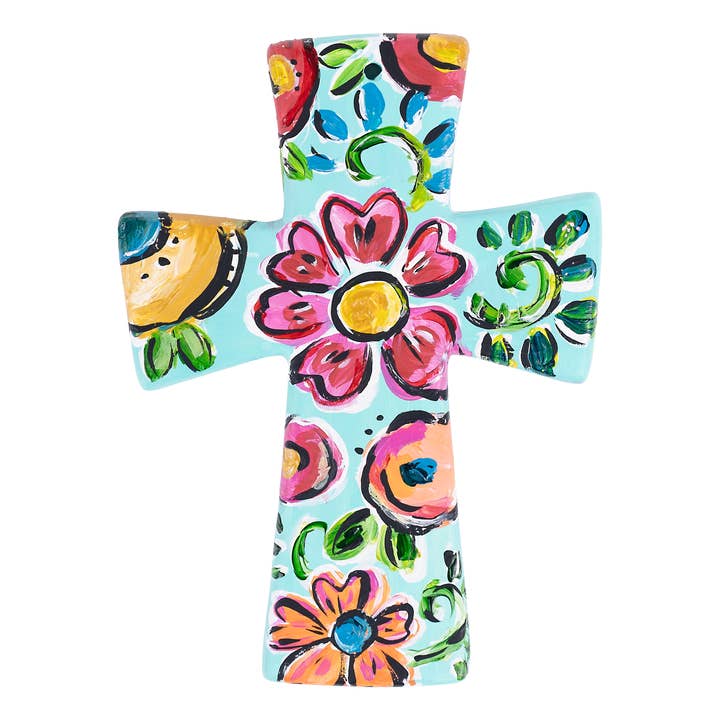 Croce floreale turchese per la vendita all'ingrosso da parte di Glory Haus