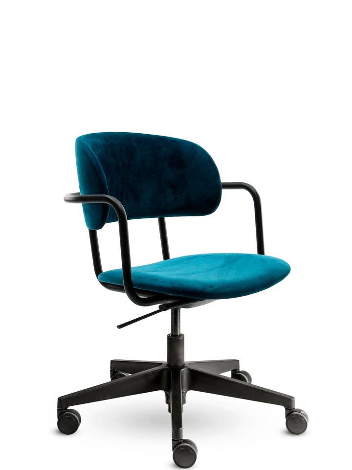 Sedia da ufficio design Celia - Velvet Deep Petrol per la vendita all'ingrosso da parte di Mijn Werkkamer