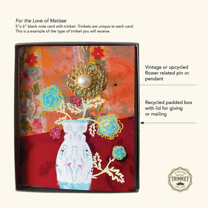 For the Love of Matisse Blank Note Card with Vintage Jewelry for wholesale by HELLO EDDIE