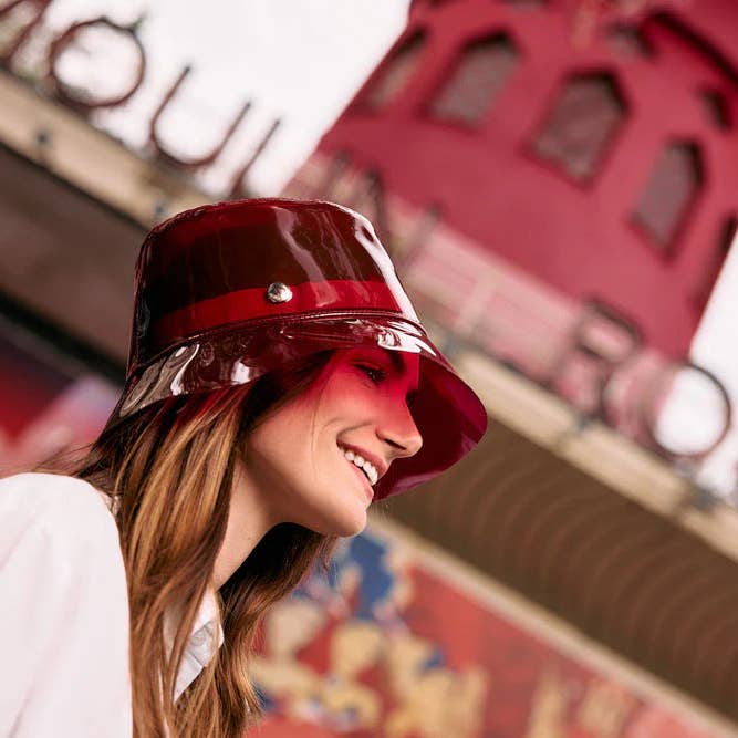 Lastelier – Acessório de chapéu - Mulher por atacado – Moulin Rouge ® x Lastelier - Bob Ibiza vermelho transparente2