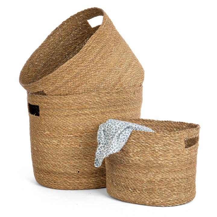 Set of 3 Seagrass Storage Baskets for wholesale by Willow Group