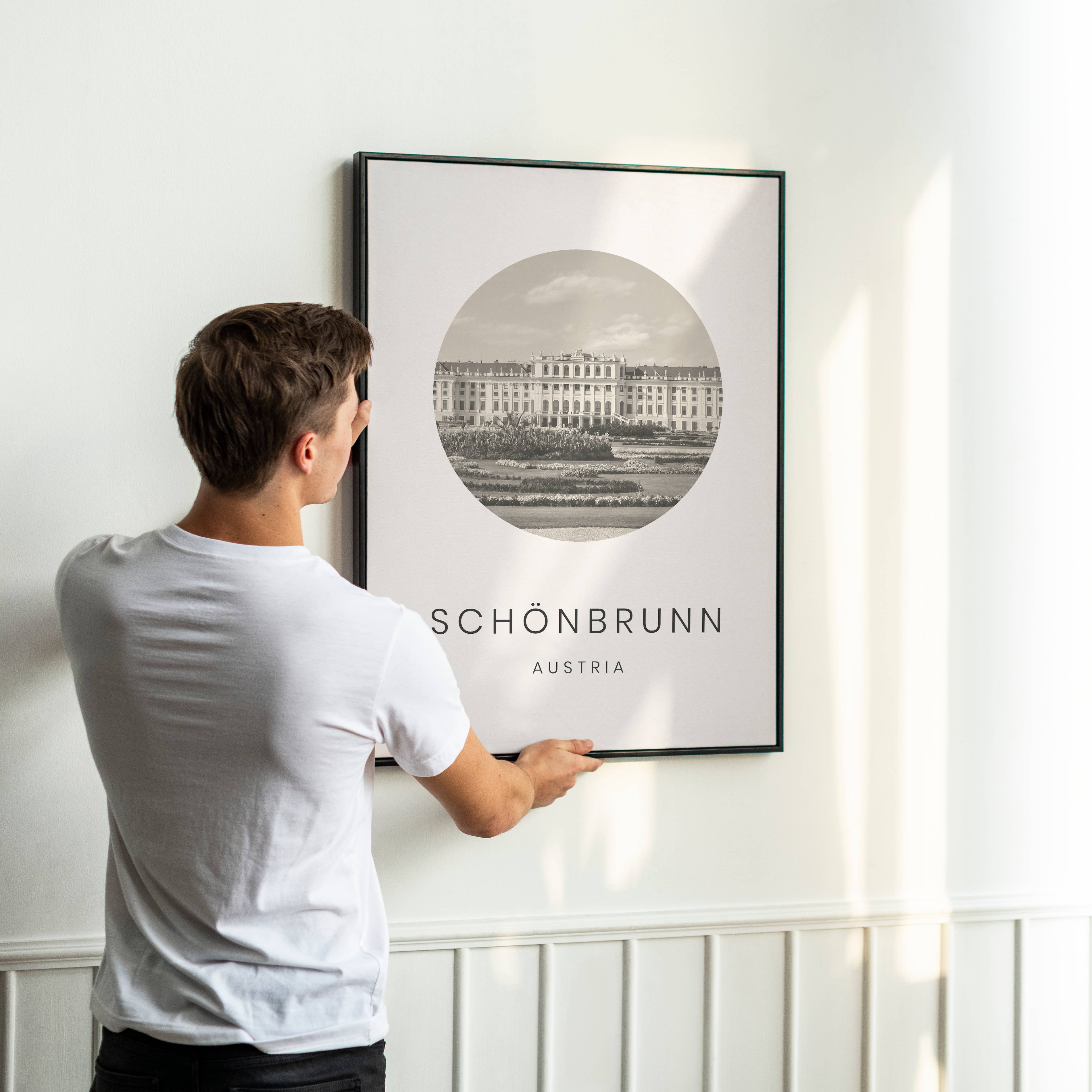 Travelfy.art – wholesale Konsttryck – Schonbrunn, Österrike - Minimalistiska resor Turism Wall Art1