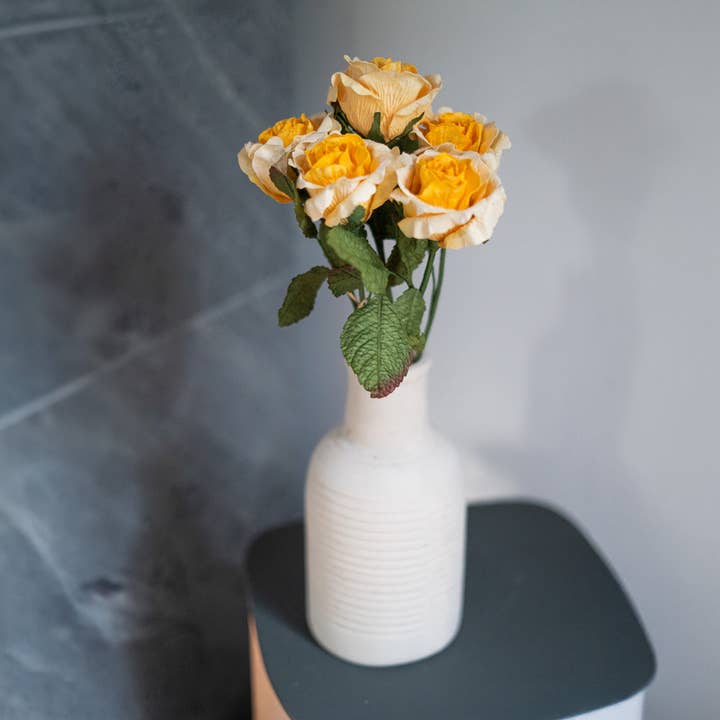 Rose Lady in yellow paper for wholesale by Flowrette