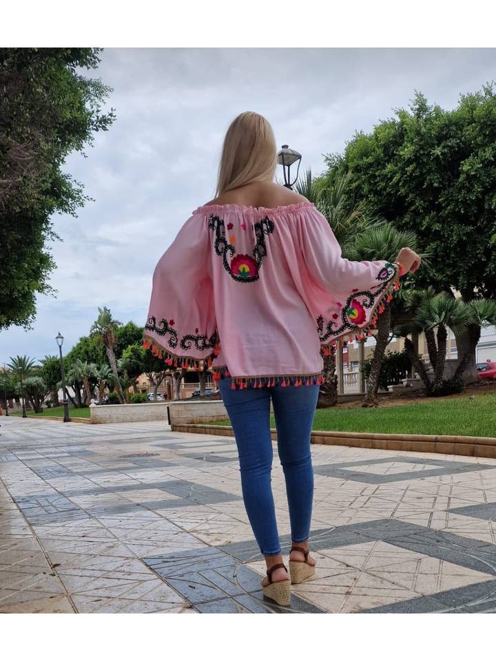 TABITHA - Wholesale Blouse - Women's - Mexican Embroidered Blouse8