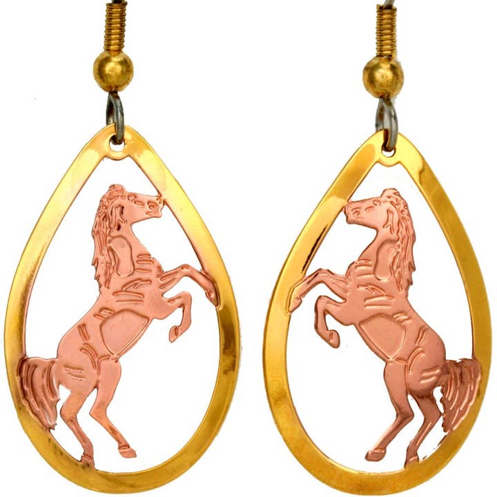 TS 33 Cut Out Prancing Horse Earrings for wholesale by COPPER ARTS INC.