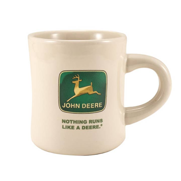 M Cornell Importers Inc - Wholesale Coffee Mug - John Deere Iron Horse Cream Diner Mug1