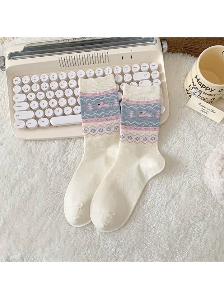 Funkyrel® Atzbranding Limited - Wholesale Socks – Women's - Rufia - Puppy Dog Pattern Cute Mid-Calf Socks