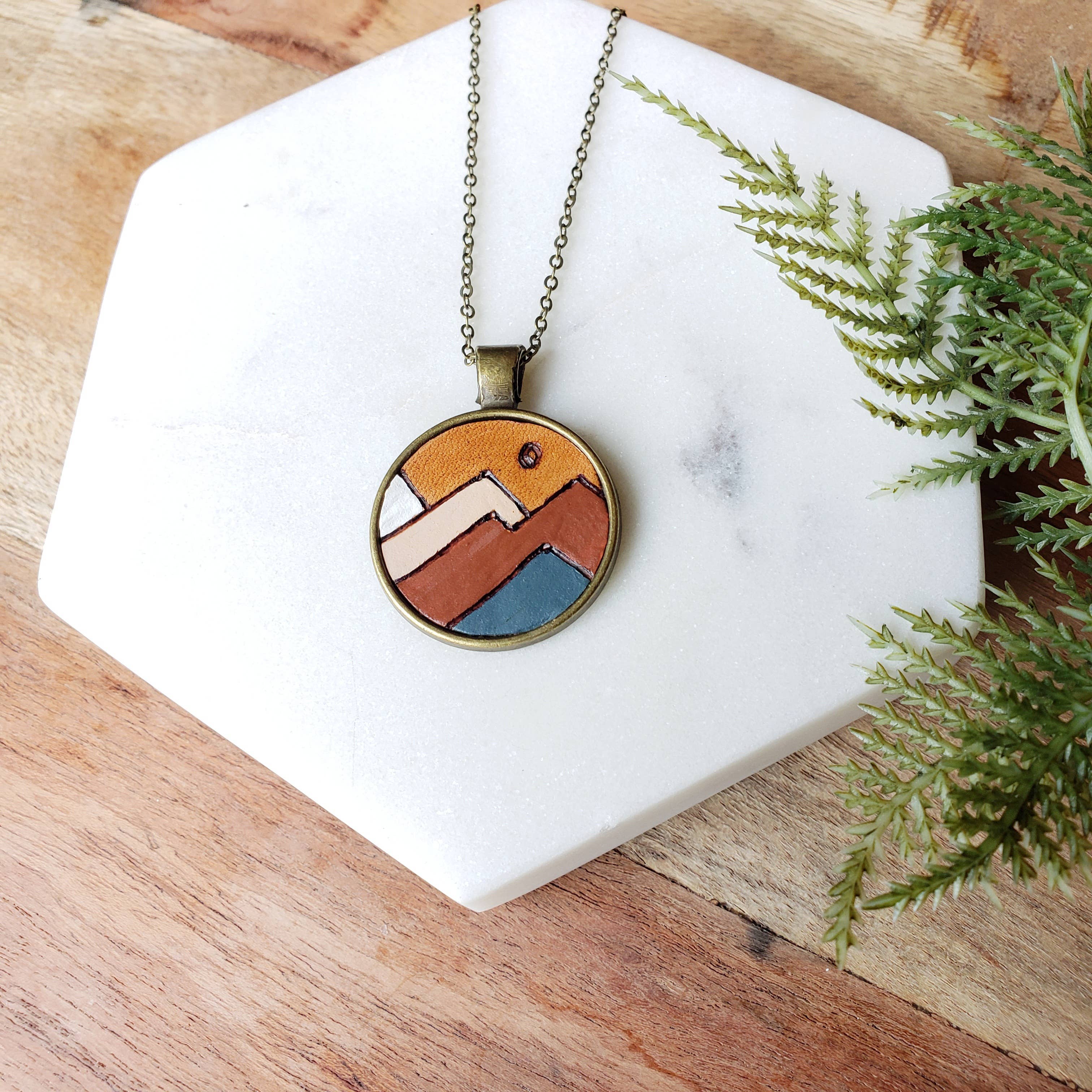 Uniquely Yours Montana - Wholesale Pendant/Charm Necklace - Reflections of Nature Leather Pendant3