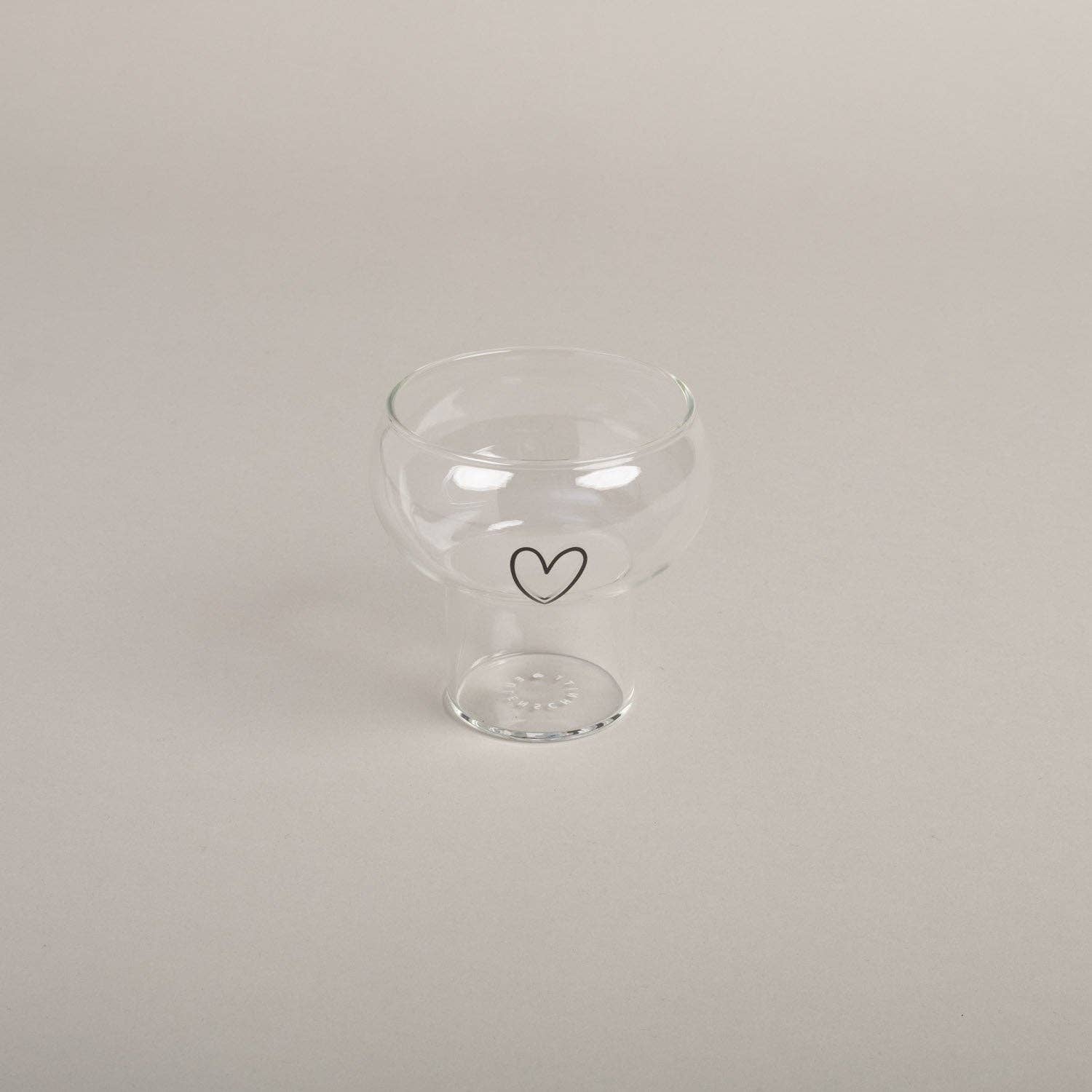 Eulenschnitt - Wholesale Drinking Glass/Cup - Bubble glass heart (VE = 6 pcs)12
