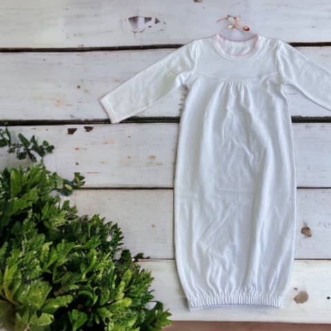 Zsa Zsa & LoLLi Monogram Blanks – wholesale Klänning - Baby – Picotkant / Ok framtill LS Dagklänning Babypresent, Monogram