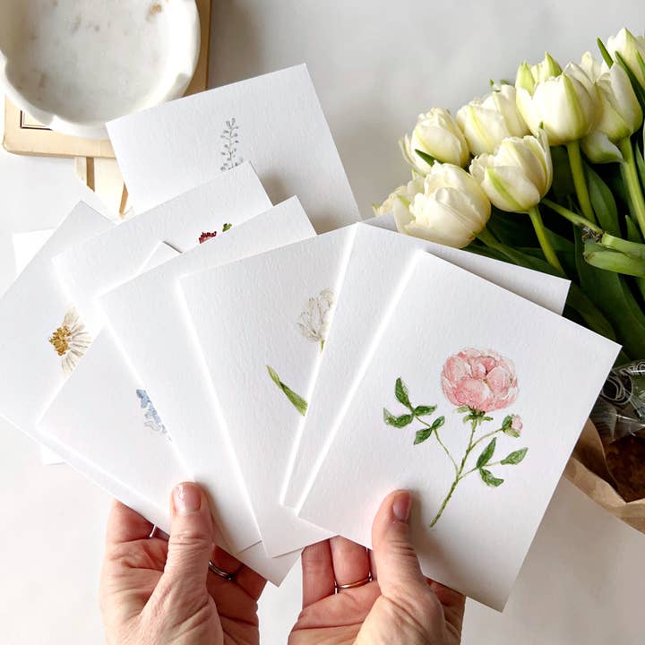 emily lex studio - Wholesale Stationery/Notecard Set - assorted garden flowers notecard set