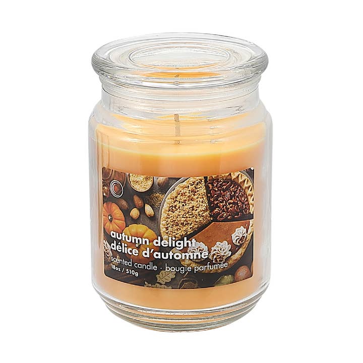 18 Oz Scented Jar With Glass Lid Autumn Delight for wholesale by IH Casa Decor