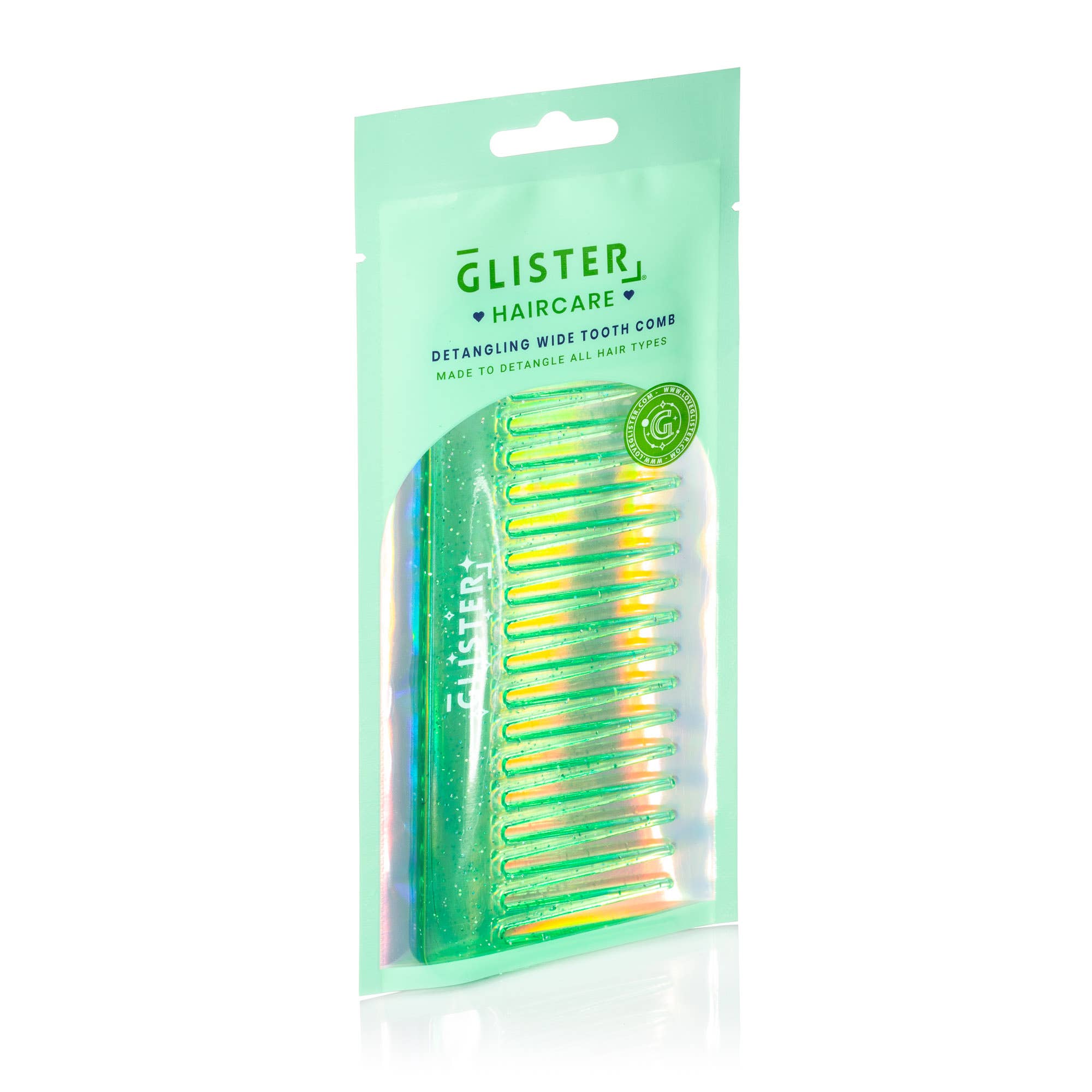 Glister - Wholesale Hair Brush/Comb - "Sparkle" Wide Tooth Detangling Comb | Glitter Finish10