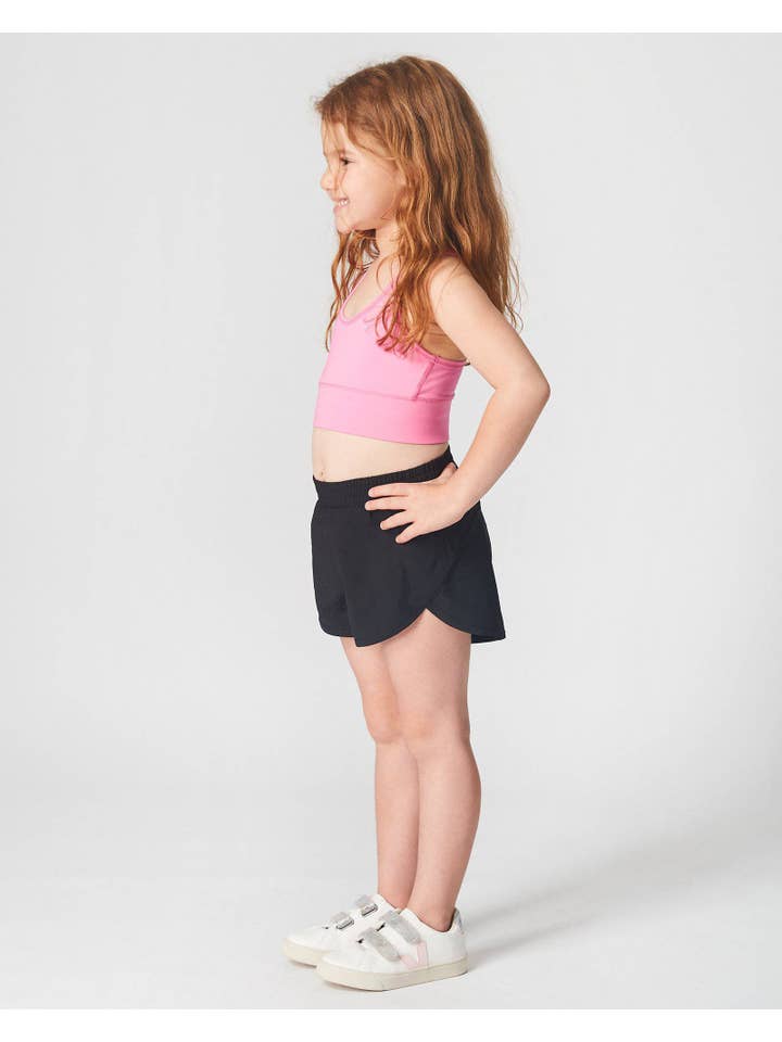 Black Girls Recycled Fibre Shorts With Internal Brief for wholesale on Faire2