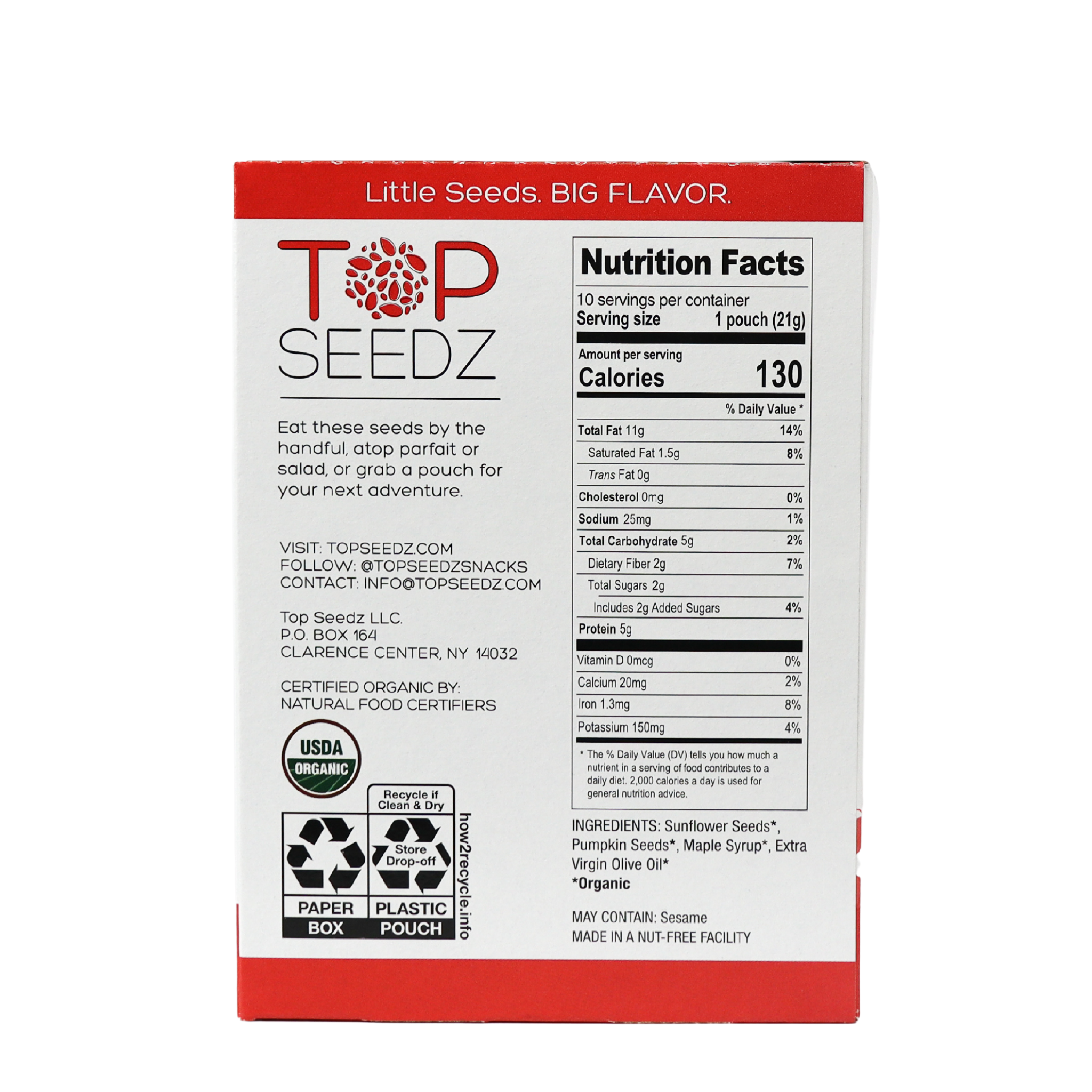 Top Seedz - Wholesale Granola - Maple Magic Roasted Seeds Counter Display  - 7.5oz - 4 Pack3