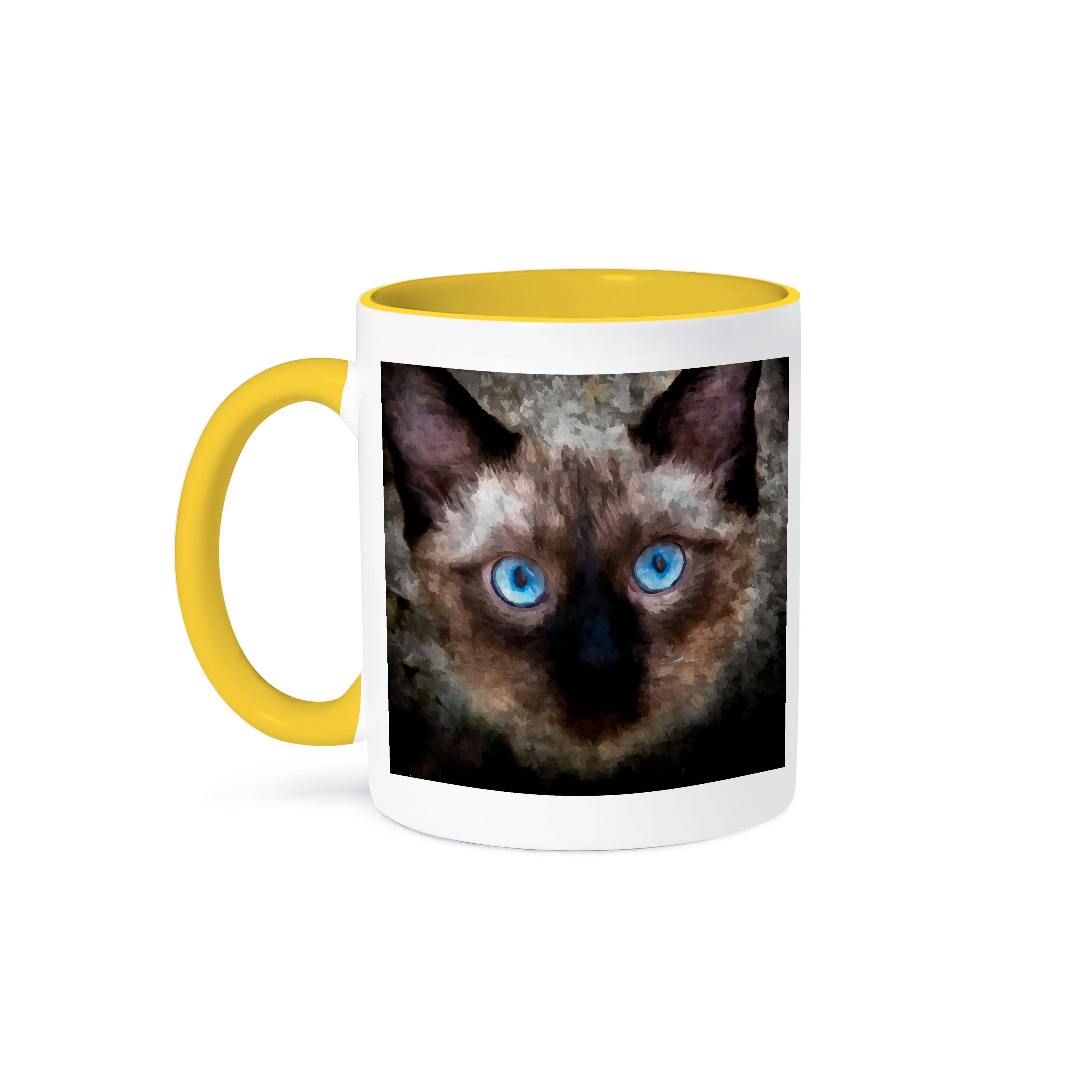 3dRose - Wholesale Coffee Mug - 3dRose, Eyes contact with a Siamese cat. Digital painting, Mug0